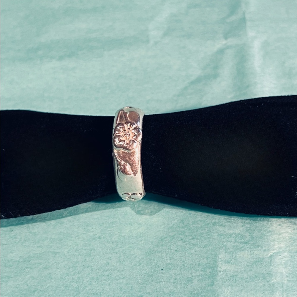 Tiffany & Co. Nature Rose Silver Ring - Size 5.5